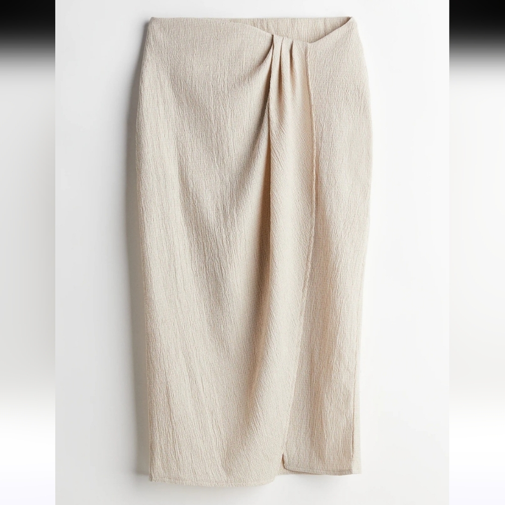Textured Knit Wrap Skirt